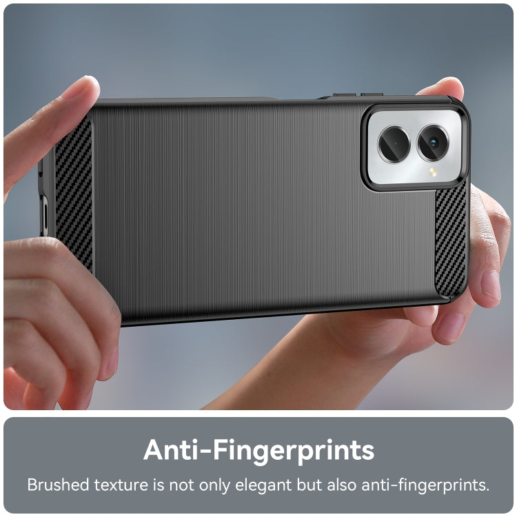 For Motorola Moto G Power 2024 Brushed Texture Carbon Fiber TPU Phone Case(Black) - Motorola Cases by buy2fix | Online Shopping UK | buy2fix
