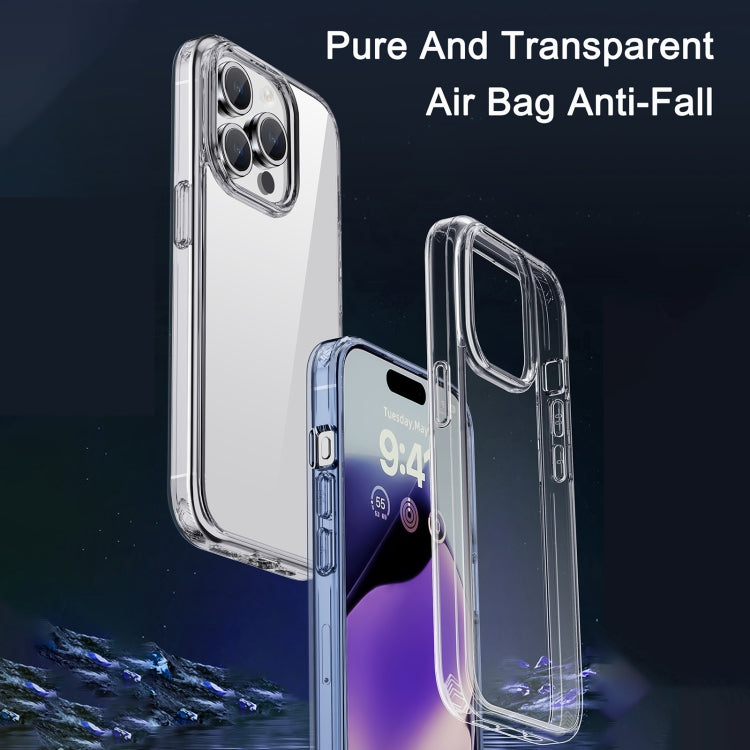 For iPhone 15 Pro Max iPAKY Hanguang Series Transparent TPU+PC Phone Case(Transparent Blue) - iPhone 15 Pro Max Cases by iPAKY | Online Shopping UK | buy2fix