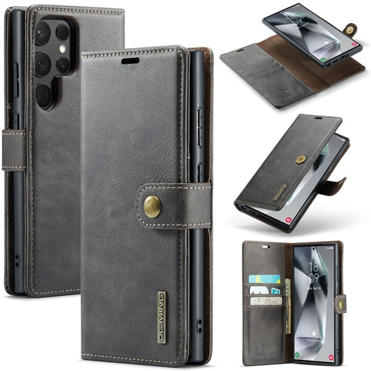 For Samsung Galaxy S24 Ultra 5G DG.MING Crazy Horse Texture Detachable Magnetic Leather Case(Grey) - Galaxy S24 Ultra 5G Cases by DG.MING | Online Shopping UK | buy2fix