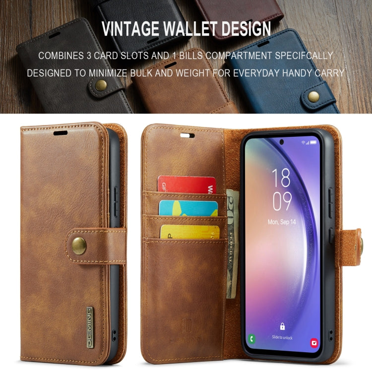 For Samsung Galaxy A35 5G DG.MING Crazy Horse Texture Detachable Magnetic Leather Case(Brown) - Galaxy Phone Cases by DG.MING | Online Shopping UK | buy2fix