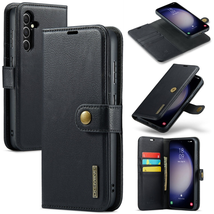 For Samsung Galaxy A55 5G DG.MING Crazy Horse Texture Detachable Magnetic Leather Case(Black) - Galaxy Phone Cases by DG.MING | Online Shopping UK | buy2fix