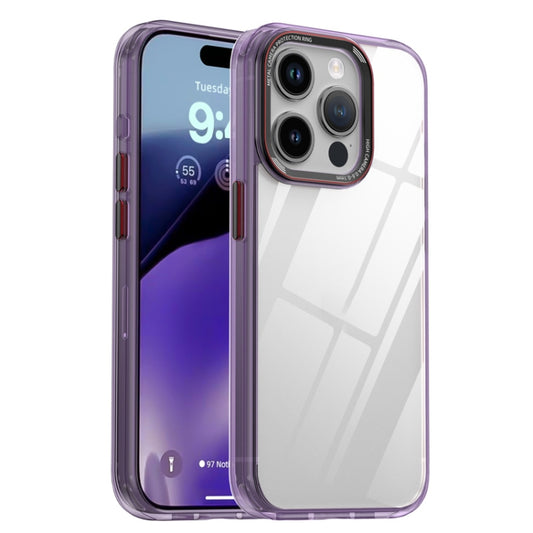 For iPhone 15 Pro Max iPAKY MG Series Transparent PC+TPU Phone Case(Transparent Purple) - iPhone 15 Pro Max Cases by iPAKY | Online Shopping UK | buy2fix