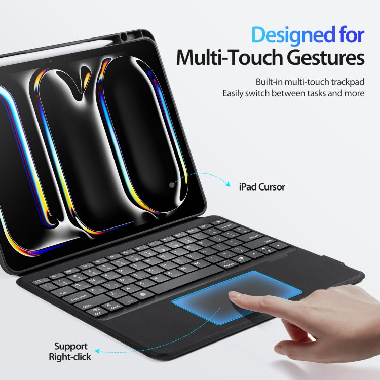 For iPad Pro 13 2024 DUX DUCIS DK Series Magnetic Wireless Bluetooth Keyboard Tablet Case(Black) - For iPad Pro by DUX DUCIS | Online Shopping UK | buy2fix