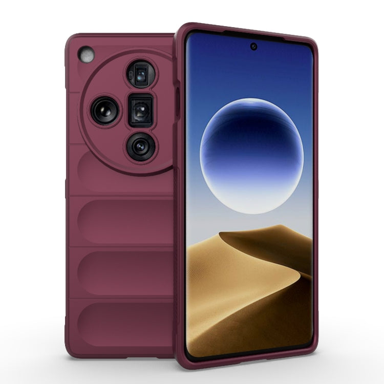 For OPPO Find X7 Ultra 5G Magic Shield TPU + Flannel Phone Case(Wine Red) - Find X7 Ultra Cases by buy2fix | Online Shopping UK | buy2fix