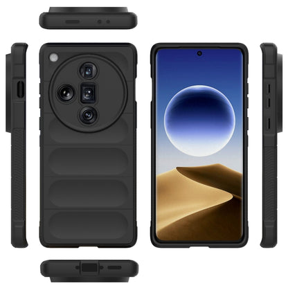 For OPPO Find X7 Ultra 5G Magic Shield TPU + Flannel Phone Case(Black) - Find X7 Ultra Cases by buy2fix | Online Shopping UK | buy2fix