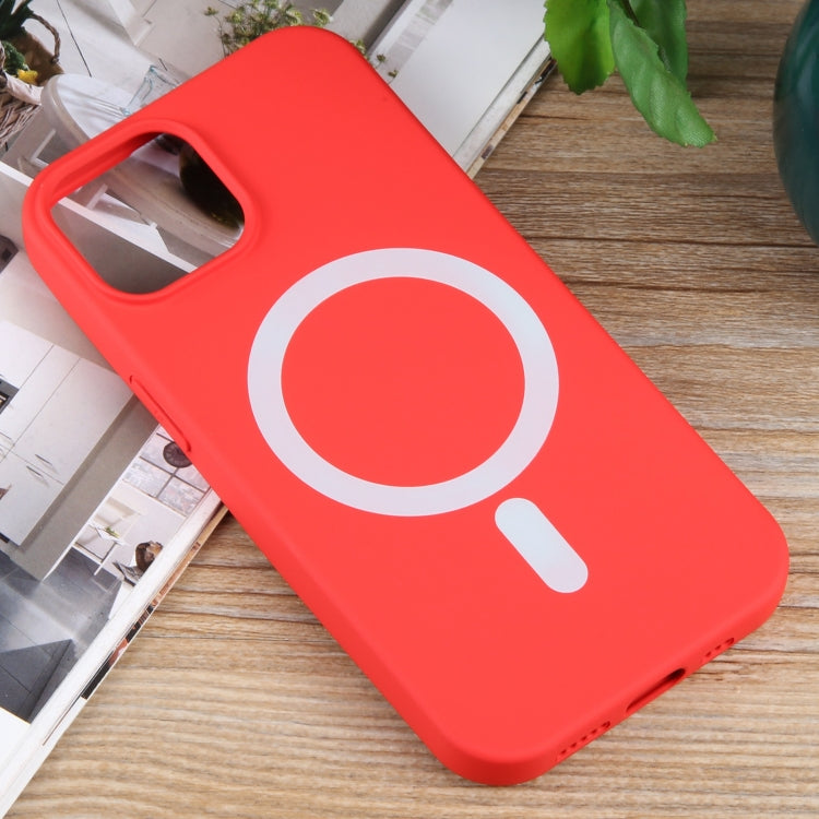 For iPhone 11 MagSafe Liquid Silicone Phone Case(Red) - iPhone 11 Cases by buy2fix | Online Shopping UK | buy2fix