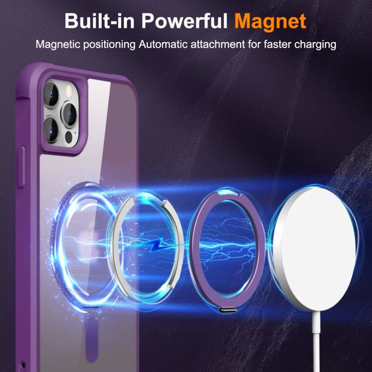 For iPhone 13 Pro Max / 12 Pro Max MagSafe Magnetic Rotating Holder Phone Case(Purple) - iPhone 13 Pro Max Cases by buy2fix | Online Shopping UK | buy2fix