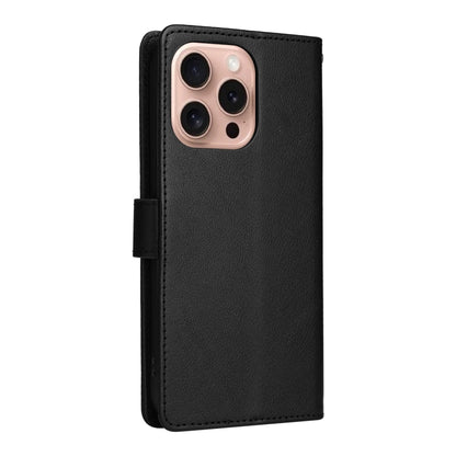 For iPhone 16 Pro Multifunctional Horizontal Flip Leather Phone Case with Three Card Slots(Black) - iPhone 16 Pro Cases by buy2fix | Online Shopping UK | buy2fix