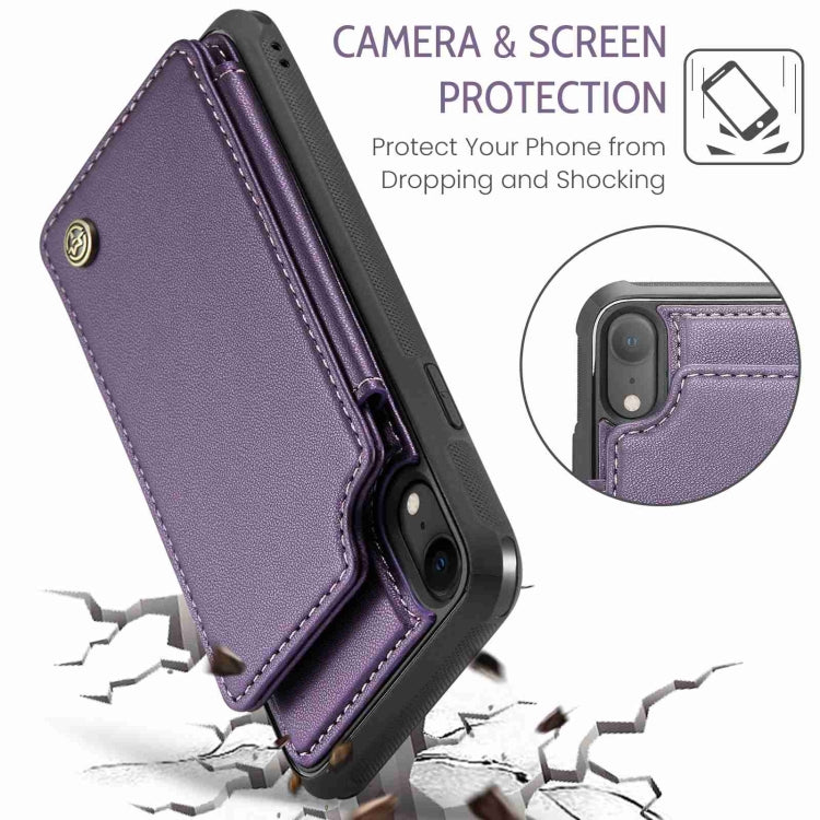 For iPhone XR CaseMe C22 Card Slots Holder RFID Anti-theft Phone Case(Purple) - More iPhone Cases by CaseMe | Online Shopping UK | buy2fix