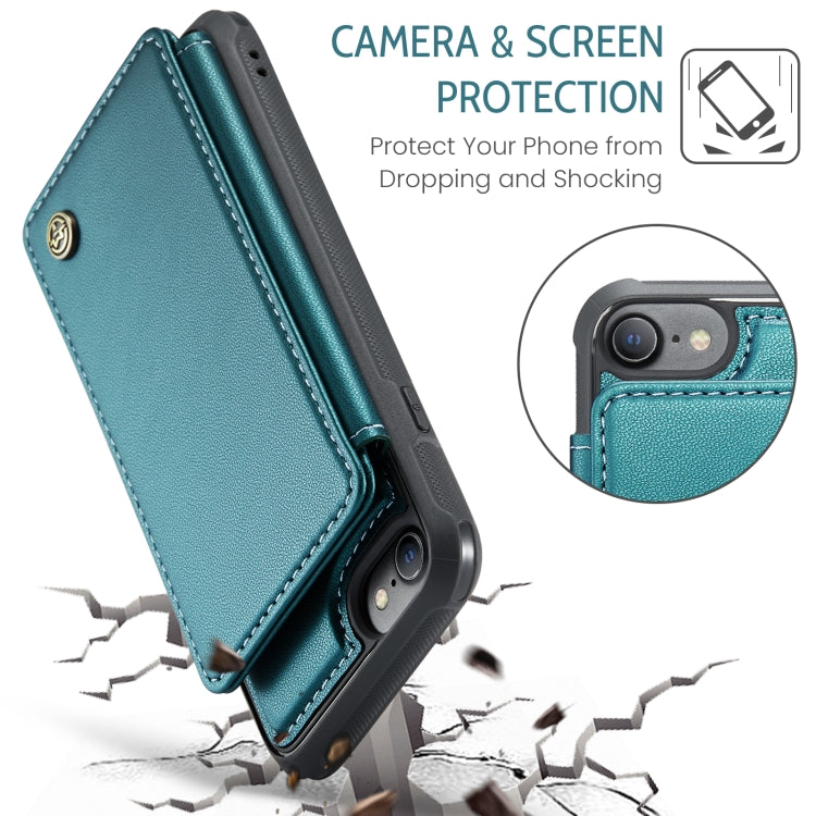 For iPhone SE 2022 / SE 2020 CaseMe C22 Card Slots Holder RFID Anti-theft Phone Case(Blue Green) - iPhone SE 2022 / 2020 / 8 / 7 Cases by CaseMe | Online Shopping UK | buy2fix