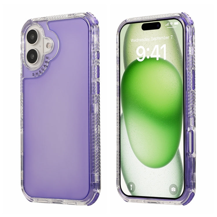 For iPhone 16 Plus Dreamland 3 in 1 Clear Color Transparent Frame PC + TPU Phone Case(Purple) - iPhone 16 Plus Cases by buy2fix | Online Shopping UK | buy2fix