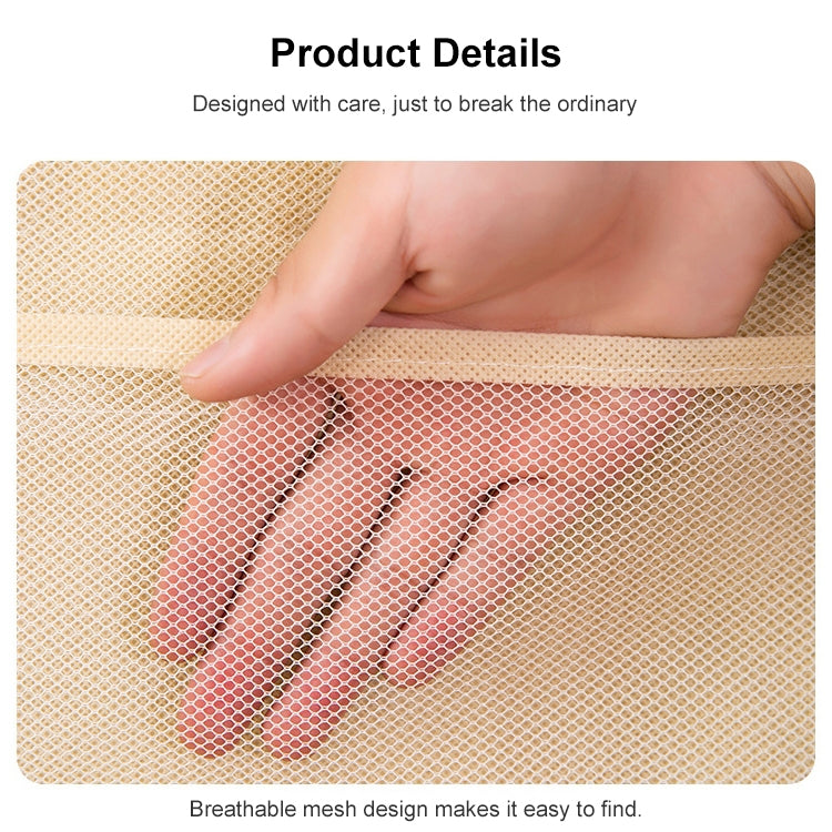 6+6 Grids Underwear Storage Bag Non-woven Double-sided Hanging Storage Bag(Beige) - Storage Bags by buy2fix | Online Shopping UK | buy2fix