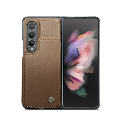 For Samsung Galaxy Z Fold3 5G CaseMe C22 PC+TPU Business Style RFID Anti-theft Leather Phone Case(Brown) - Galaxy Phone Cases by CaseMe | Online Shopping UK | buy2fix