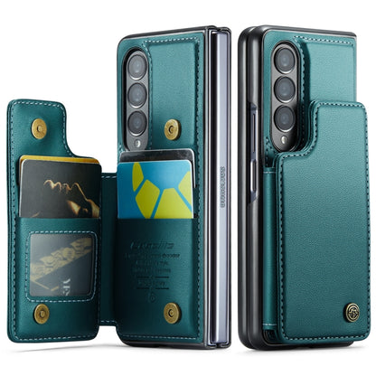 For Samsung Galaxy Z Fold3 5G CaseMe C22 PC+TPU Business Style RFID Anti-theft Leather Phone Case(Blue Green) - Galaxy Phone Cases by CaseMe | Online Shopping UK | buy2fix