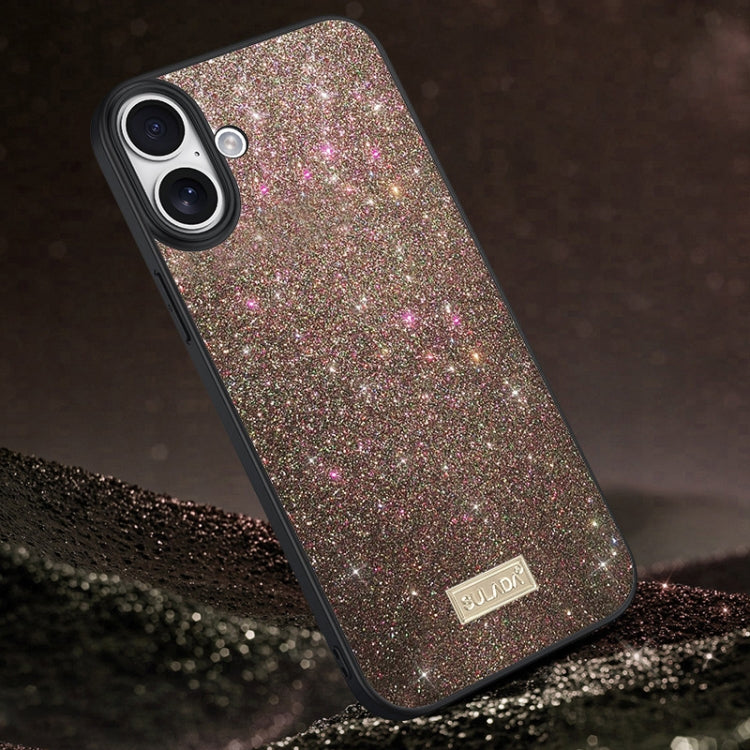 For iPhone 16 Plus SULADA Glittery PC Hybrid TPU Handmade Leather Phone Case(Colorful) - iPhone 16 Plus Cases by SULADA | Online Shopping UK | buy2fix