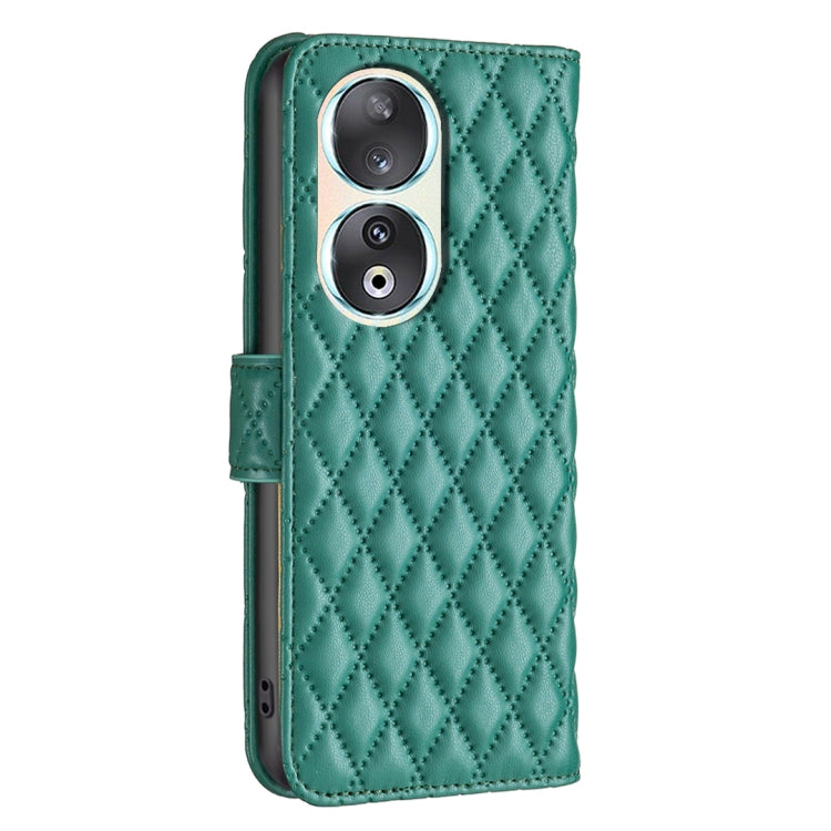 For Honor 90 5G Diamond Lattice Wallet Flip Leather Phone Case(Green) - Honor Cases by buy2fix | Online Shopping UK | buy2fix