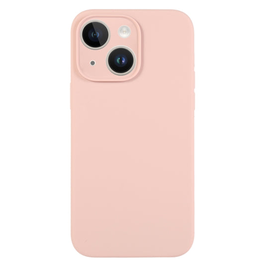 For iPhone 14 Plus Pure Color Liquid Silicone Fine Pore Phone Case(Sand Pink) - iPhone 14 Plus Cases by buy2fix | Online Shopping UK | buy2fix