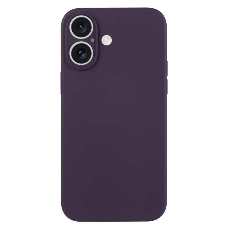 For iPhone 16 Pure Color Liquid Silicone Fine Pore Phone Case(Berry Purple) - iPhone 16 Cases by buy2fix | Online Shopping UK | buy2fix