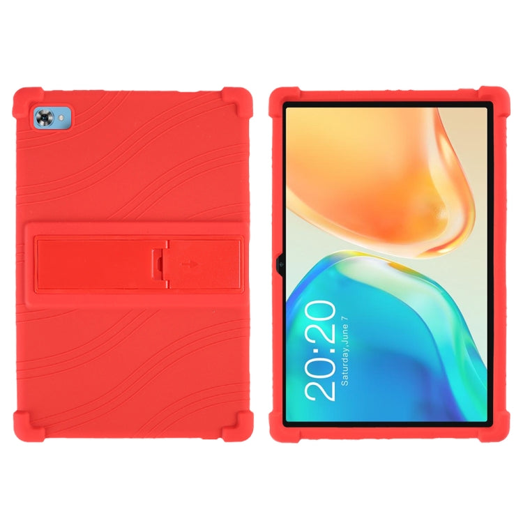 For Teclast M40 Plus Shockproof Silicone Tablet Protective Case with Holder(Red) - Teclast by buy2fix | Online Shopping UK | buy2fix