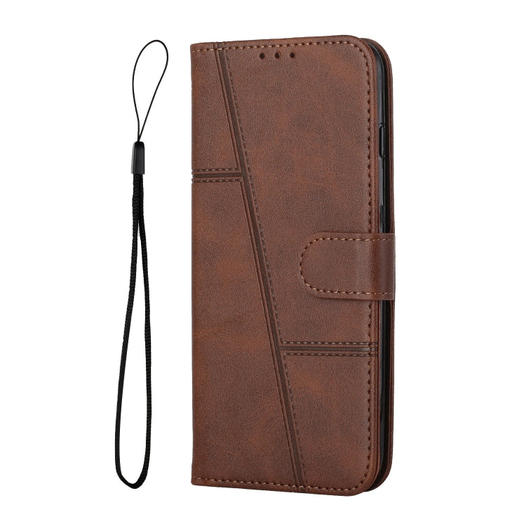 For Motorola Moto G Power 2024 Stitching Calf Texture Buckle Leather Phone Case(Brown) - Motorola Cases by buy2fix | Online Shopping UK | buy2fix