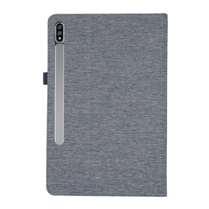 For Samsung Galaxy Tab S9+ Horizontal Flip TPU + Fabric PU Leather Tablet Case(Dark Blue) - Galaxy Tab S9+ Cases by buy2fix | Online Shopping UK | buy2fix