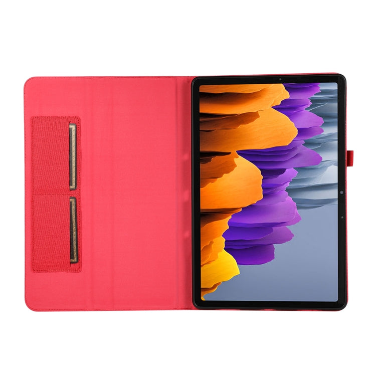 For Samsung Galaxy Tab S9 Ultra Horizontal Flip TPU + Fabric PU Leather Tablet Case(Red) - Galaxy Tab S9 Ultra Cases by buy2fix | Online Shopping UK | buy2fix