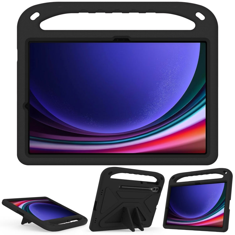 For Samsung Galaxy Tab S9+ Handle EVA Shockproof Tablet Case with Holder(Black) - Galaxy Tab S9+ Cases by buy2fix | Online Shopping UK | buy2fix