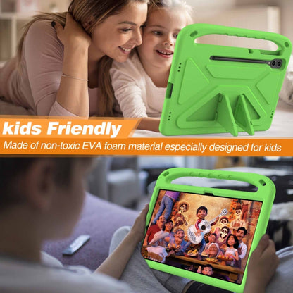 For Samsung Galaxy Tab S9+ Handle EVA Shockproof Tablet Case with Holder(Green) - Galaxy Tab S9+ Cases by buy2fix | Online Shopping UK | buy2fix