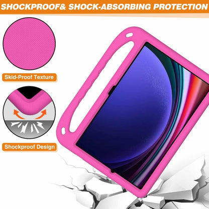 For Samsung Galaxy Tab S9+ Handle EVA Shockproof Tablet Case with Holder(Rose Red) - Galaxy Tab S9+ Cases by buy2fix | Online Shopping UK | buy2fix