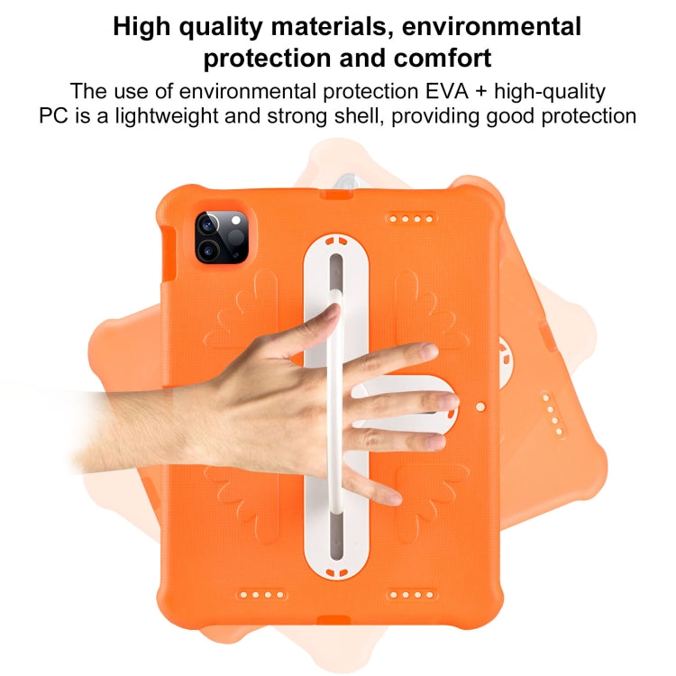 For iPad Pro 11 2024 Shield 360 Rotation Handle EVA Shockproof PC Tablet Case(Orange Beige) - iPad Pro 11 2024 Cases by buy2fix | Online Shopping UK | buy2fix