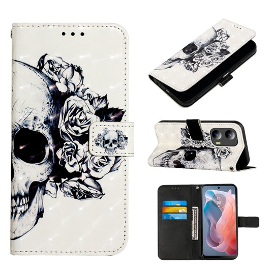 For Motorola Moto G Play 5G 2024 3D Painting Horizontal Flip Leather Phone Case(Skull) - Motorola Cases by buy2fix | Online Shopping UK | buy2fix