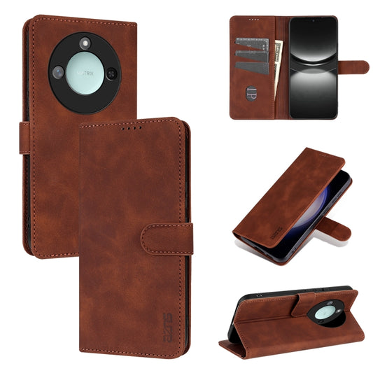 For Honor X60 AZNS Skin Feel Calf Texture Flip Leather Phone Case(Brown) - Honor Cases by AZNS | Online Shopping UK | buy2fix