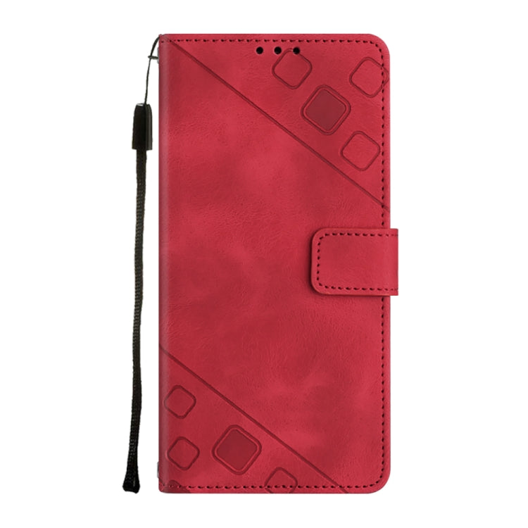 For Motorola Moto G Play 4G 2024 Skin Feel Embossed Leather Phone Case(Red) - Motorola Cases by buy2fix | Online Shopping UK | buy2fix