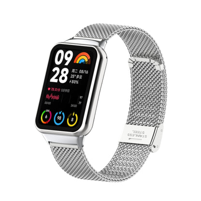 For Xiaomi Mi Band 8 Pro 18mm Steel Mesh Buckle Metal Watch Band(Silver) - Watch Bands by buy2fix | Online Shopping UK | buy2fix