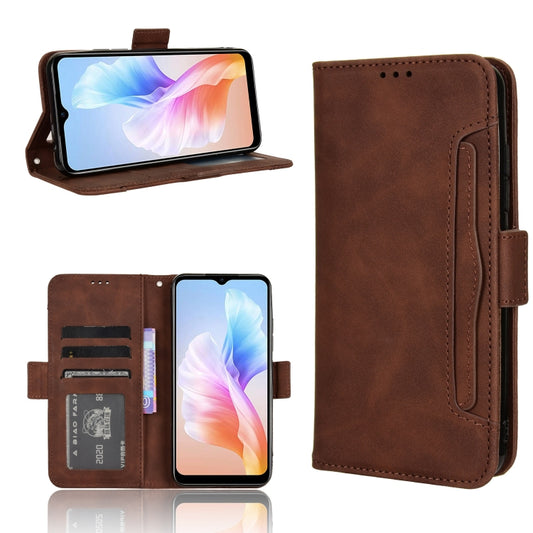 For Doogee X98 Skin Feel Calf Texture Card Slots Leather Phone Case(Brown) - Doogee Cases by buy2fix | Online Shopping UK | buy2fix