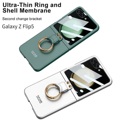 For Samsung Galaxy Z Flip5 GKK Integrated Ultra-thin PC Ring Holder Phone Case(Black) - Galaxy Z Flip5 Cases by GKK | Online Shopping UK | buy2fix