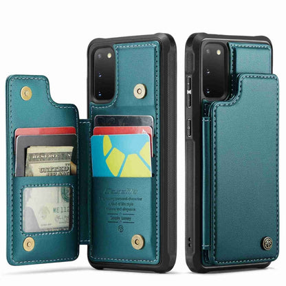 For Samsung Galaxy S20 FE CaseMe C22 Card Slots Holder RFID Anti-theft Phone Case(Blue Green) - Galaxy S20 FE Cases by CaseMe | Online Shopping UK | buy2fix