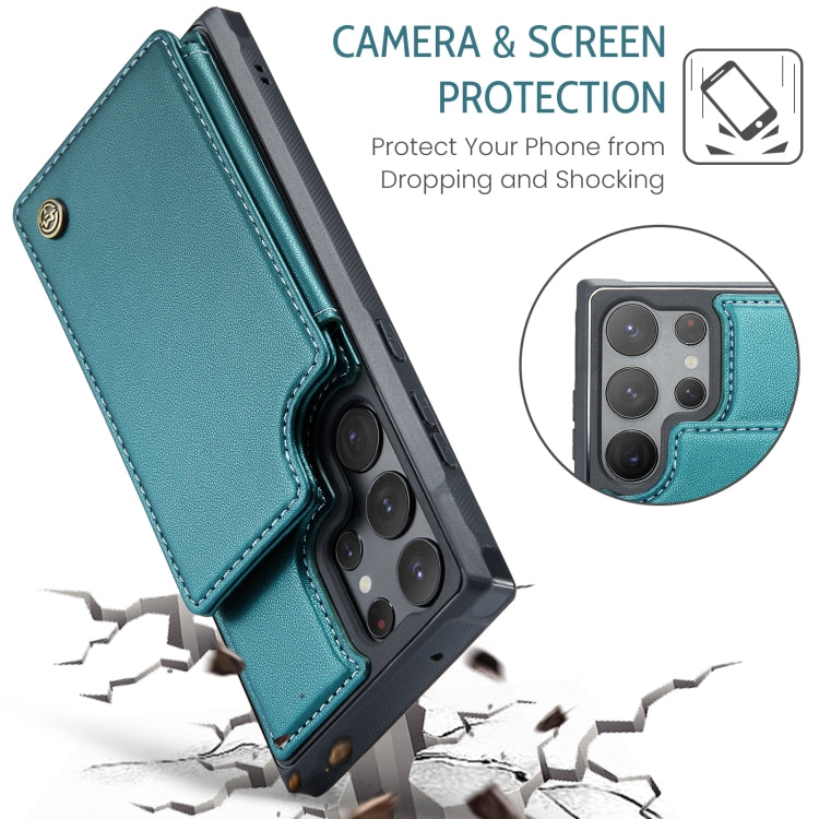 For Samsung Galaxy S23 Ultra 5G CaseMe C22 Card Slots Holder RFID Anti-theft Phone Case(Blue Green) - Galaxy S23 Ultra 5G Cases by CaseMe | Online Shopping UK | buy2fix