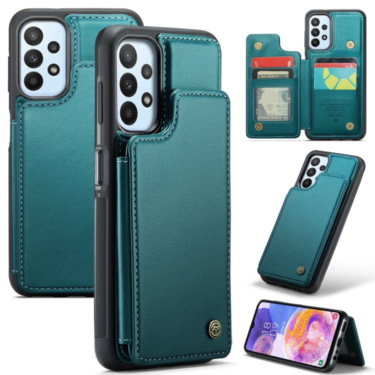 For Samsung Galaxy A23 CaseMe C22 Card Slots Holder RFID Anti-theft Phone Case(Blue Green) - Galaxy Phone Cases by CaseMe | Online Shopping UK | buy2fix