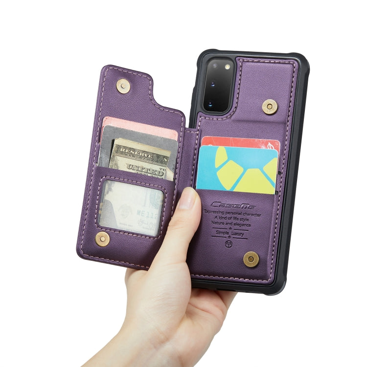 For Samsung Galaxy S20 CaseMe C22 Card Slots Holder RFID Anti-theft Phone Case(Purple) - Galaxy Phone Cases by CaseMe | Online Shopping UK | buy2fix