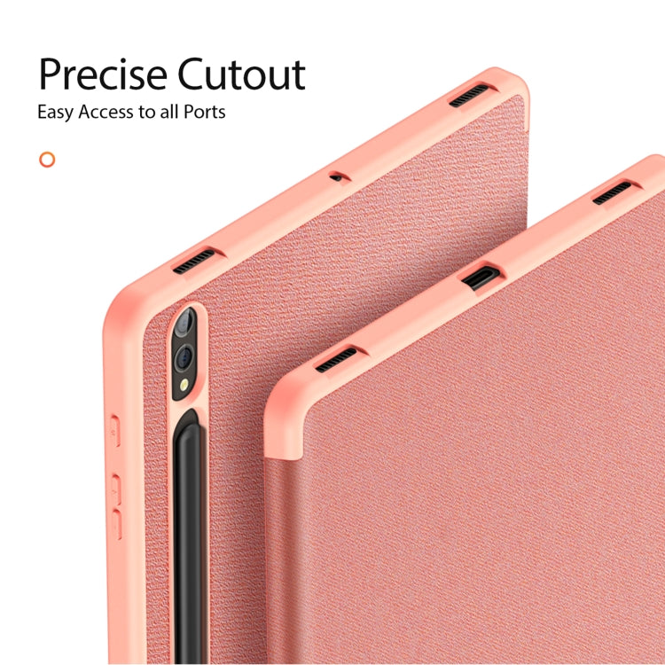 For Samsung Galaxy Tab S10+ DUX DUCIS Domo Series Magnetic Flip Leather Tablet Case(Pink) - Other Galaxy Tab PC by DUX DUCIS | Online Shopping UK | buy2fix