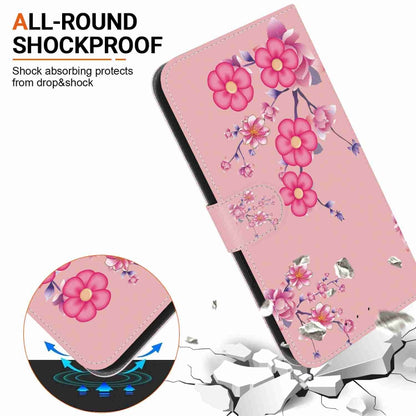 For OnePlus 11 Crystal Texture Colored Drawing Leather Phone Case(Cherry Blossoms) - OnePlus Cases by buy2fix | Online Shopping UK | buy2fix