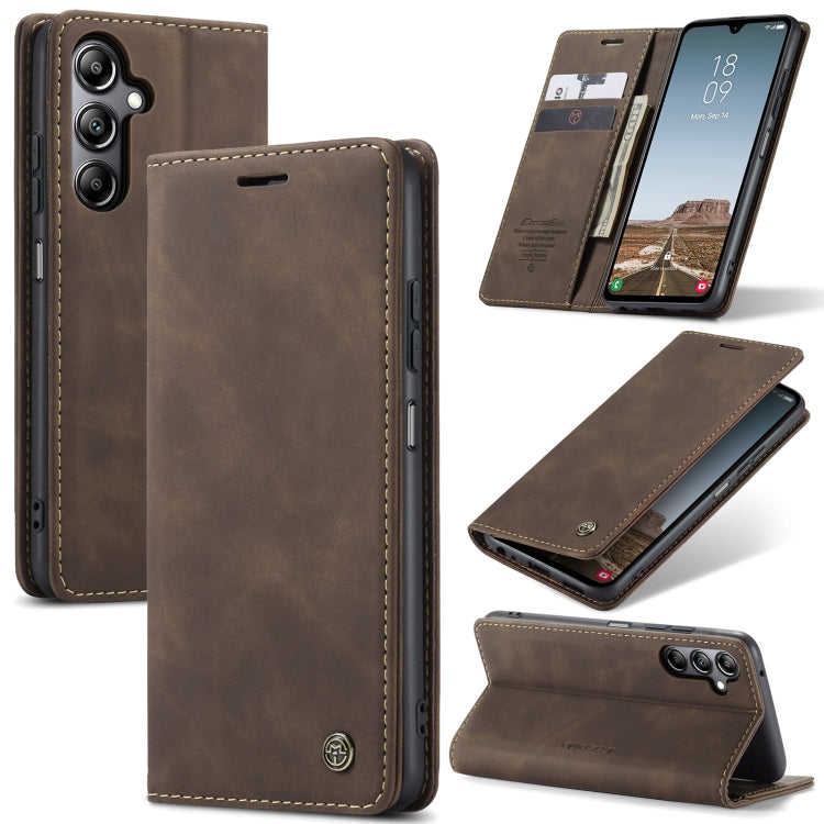 For Samsung Galaxy A05s CaseMe 013 Multifunctional Horizontal Flip Leather Phone Case(Coffee) - Galaxy Phone Cases by CaseMe | Online Shopping UK | buy2fix