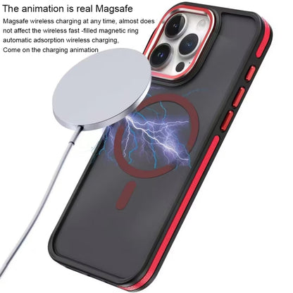 For iPhone 13 Pro Max Two-color Frosted MagSafe Magnetic Phone Case(Grey) - iPhone 13 Pro Max Cases by buy2fix | Online Shopping UK | buy2fix