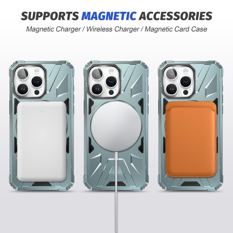 For iPhone 14/13 MagSafe Magnetic Shockproof Phone Case with Ring Holder(Green) - iPhone 14 Cases by buy2fix | Online Shopping UK | buy2fix