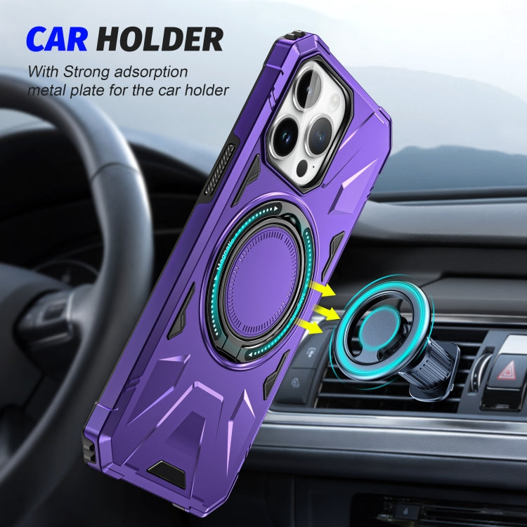 For iPhone 11 MagSafe Magnetic Shockproof Phone Case with Ring Holder(Purple) - iPhone 11 Cases by buy2fix | Online Shopping UK | buy2fix