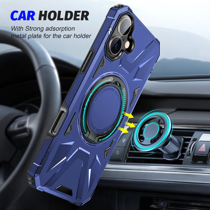 For iPhone 16 MagSafe Magnetic Shockproof Phone Case with Ring Holder(Navy Blue) - iPhone 16 Cases by buy2fix | Online Shopping UK | buy2fix