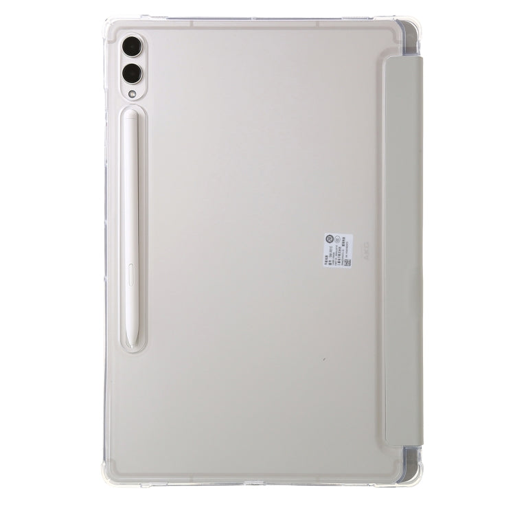 For Samsung Galaxy Tab S9 Clear Acrylic Deformation Leather Tablet Case(Grey) - Galaxy Tab S9 Cases by buy2fix | Online Shopping UK | buy2fix