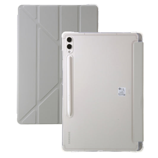 For Samsung Galaxy Tab S9 FE+ Clear Acrylic Deformation Leather Tablet Case(Grey) - Galaxy Tab S9 FE+ by buy2fix | Online Shopping UK | buy2fix