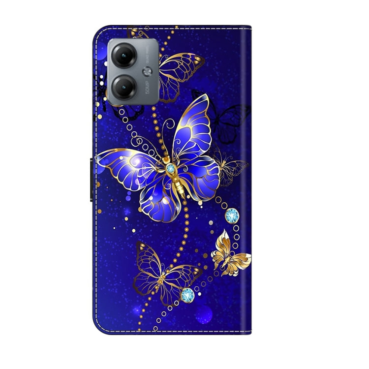 For Motorola Moto G14 Crystal 3D Shockproof Protective Leather Phone Case(Diamond Butterfly) - Motorola Cases by buy2fix | Online Shopping UK | buy2fix